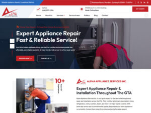 Alpha Appliance Services Website Design