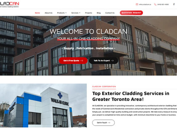 Cladcan Website Design