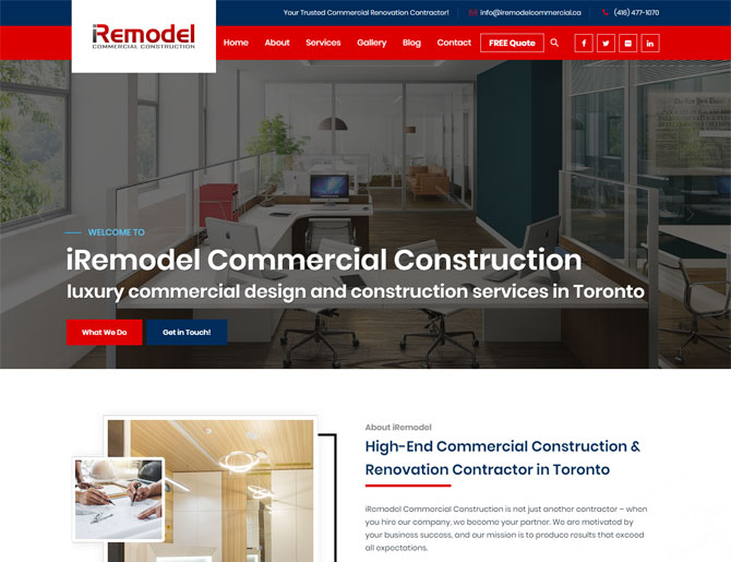 Iremodel Commercial Construction Website